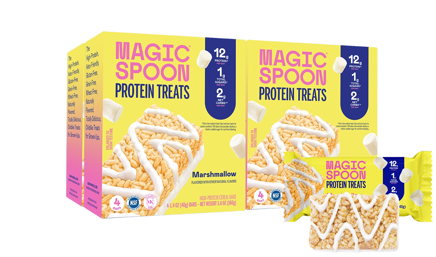 Magic Spoon protein treats boxes