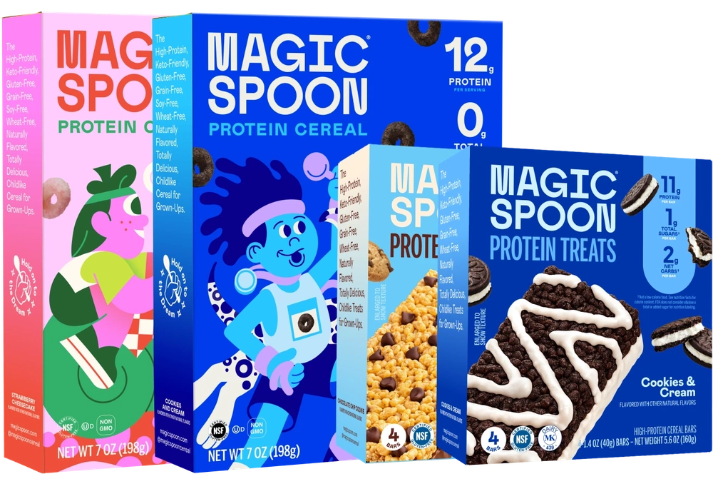 Magic Spoon limited edition cereal and treats bundle boxes
